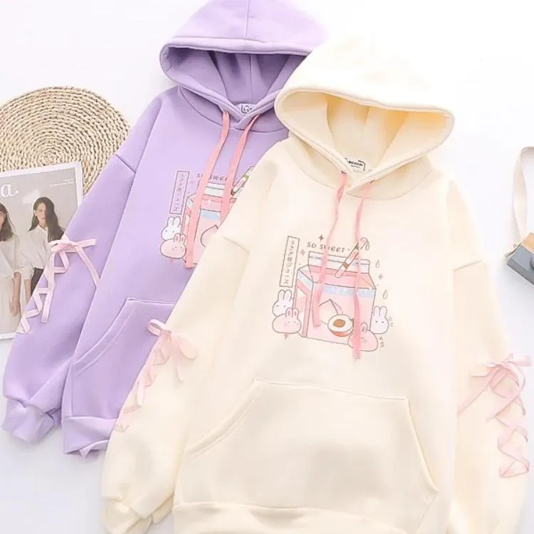 Peach Milk Bunnies Hoodie