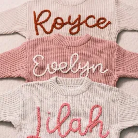 Personalized Baby Sweater With Name, Baby Shower gift, Personalized Toddler Knit Sweater KS03