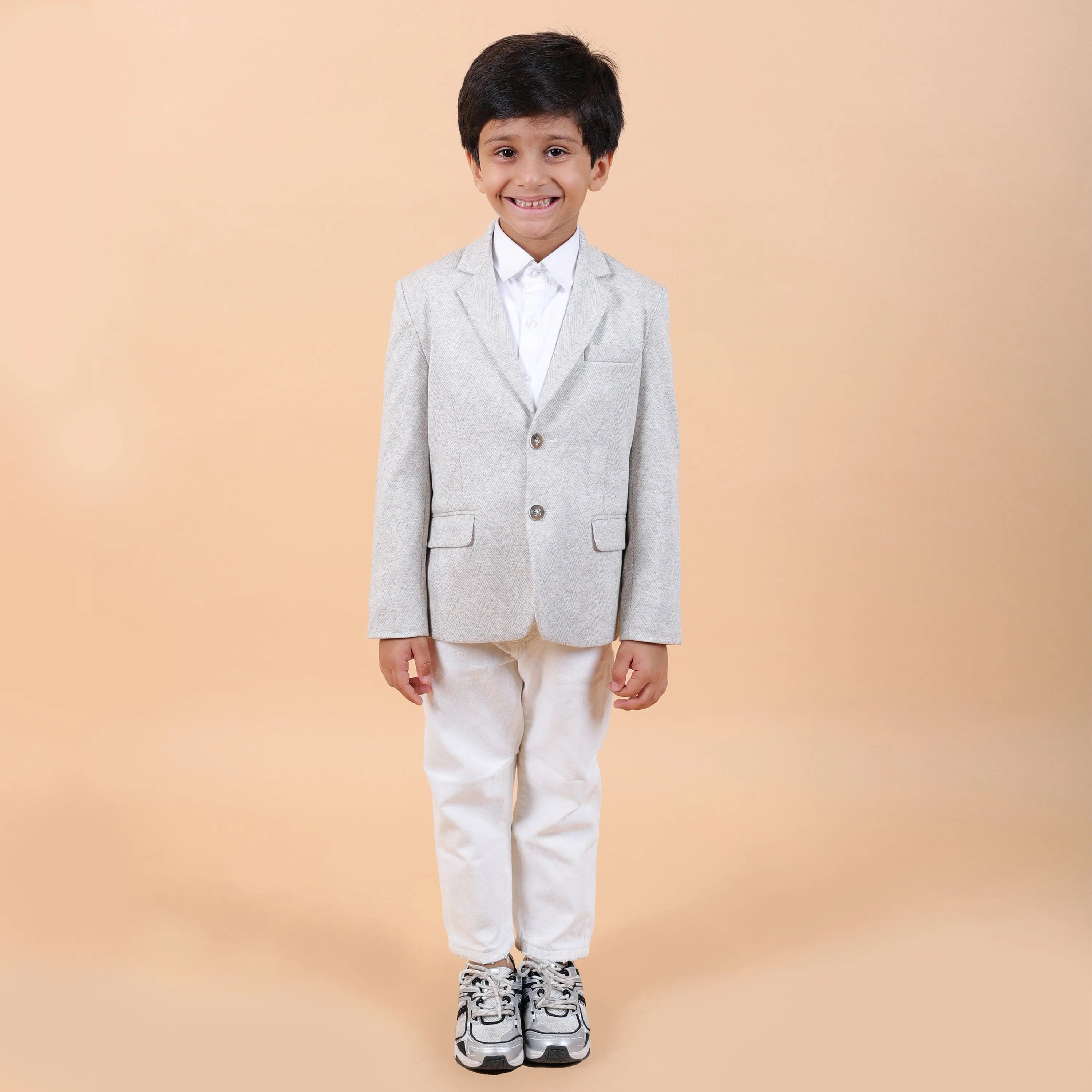 Pre-Order : OFF WHITE KNIT BLAZER for Boys