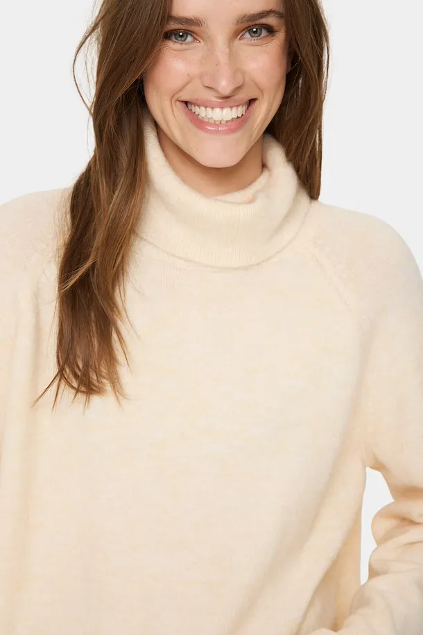 Saint Tropez Garbie Roll Neck Jumper - Ice Melange