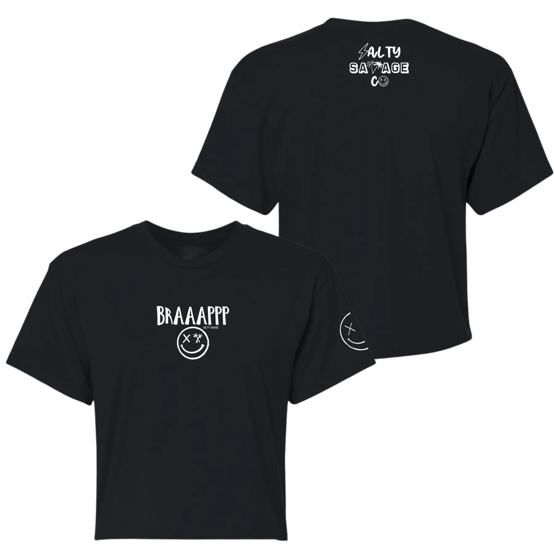 Salty Savage Ladies "BRAAAPPP" Performance Crop Tee | Micro