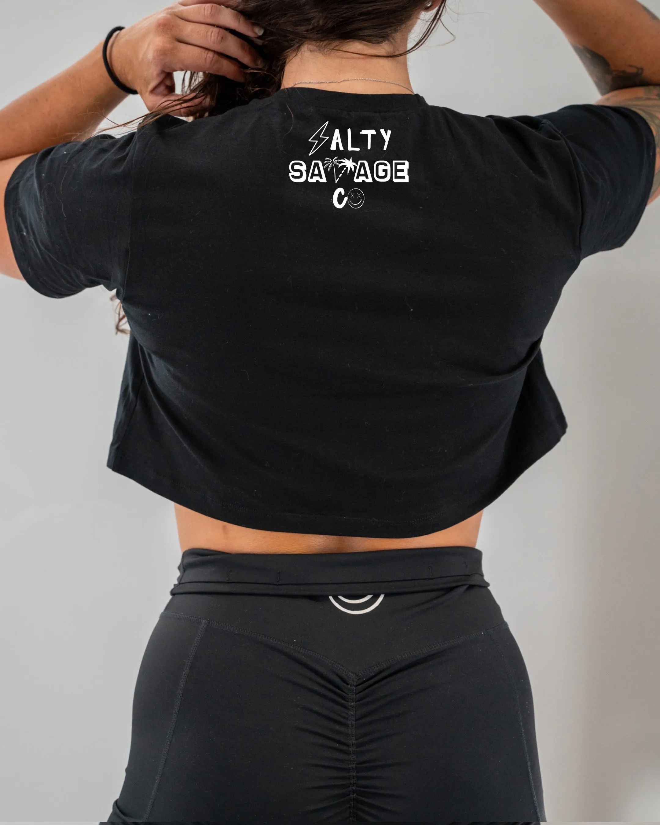 Salty Savage Ladies "BRAAAPPP" Performance Crop Tee | Micro