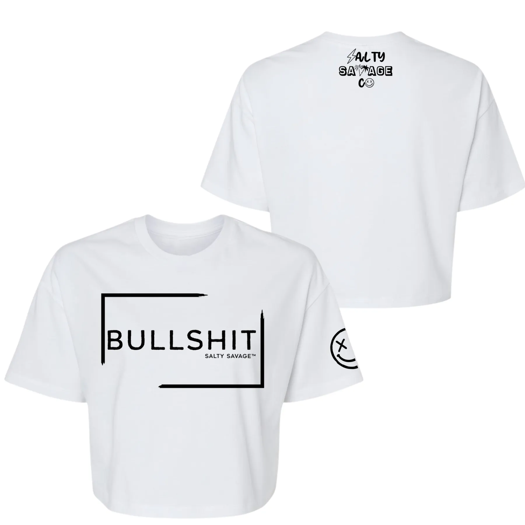 Salty Savage Ladies "Bullshit" Performance Crop Tee