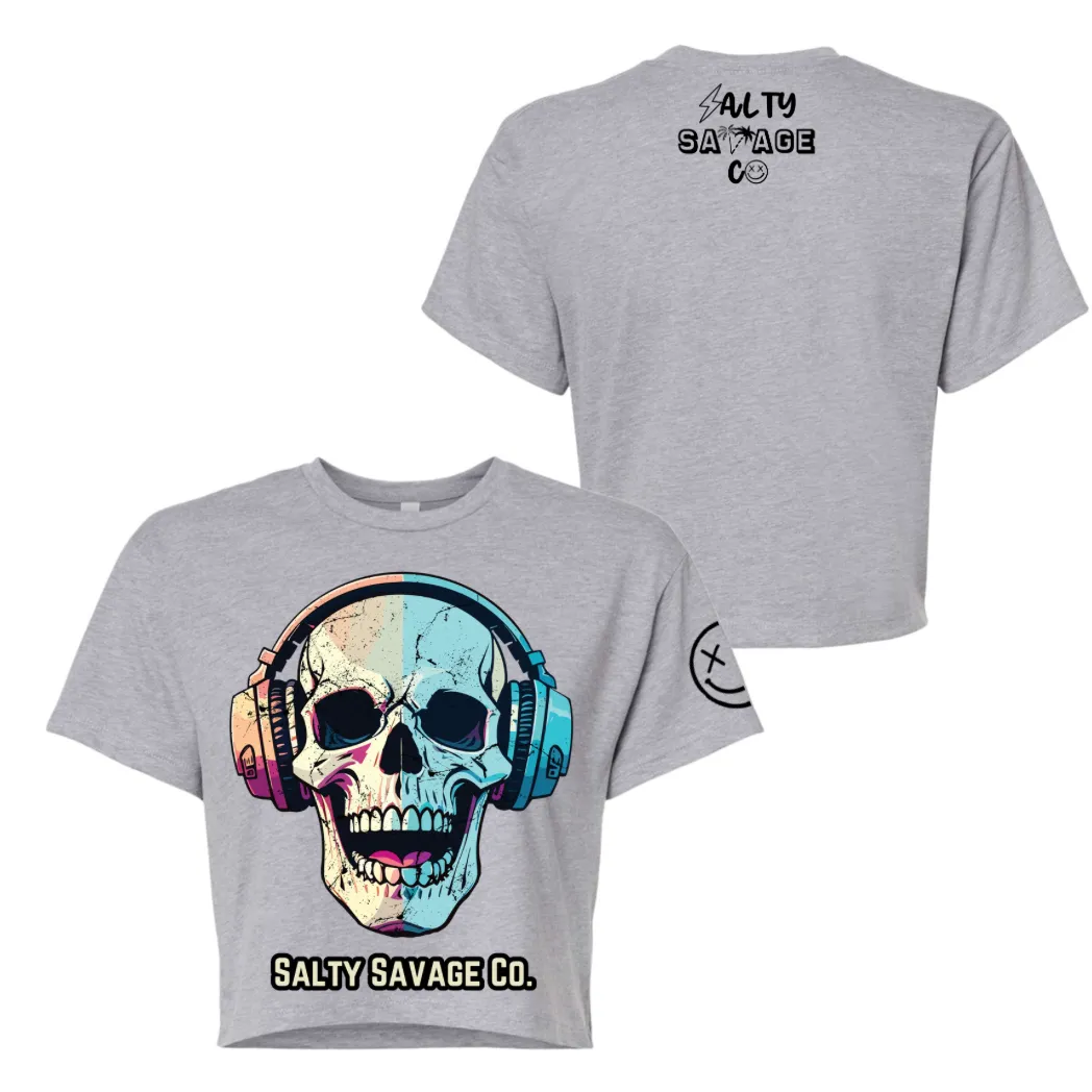 Salty Savage Ladies "Dead Beats" Performance Crop Tee