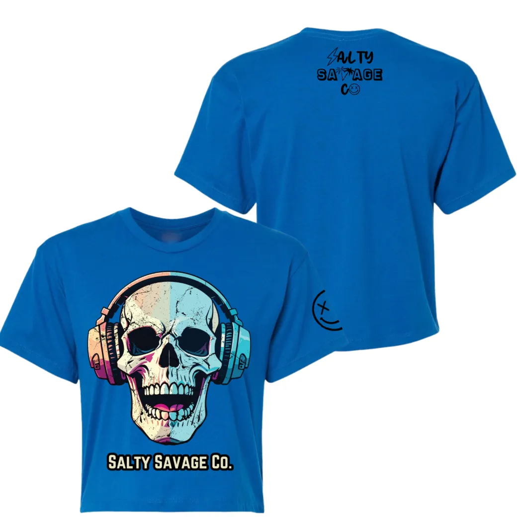 Salty Savage Ladies "Dead Beats" Performance Crop Tee