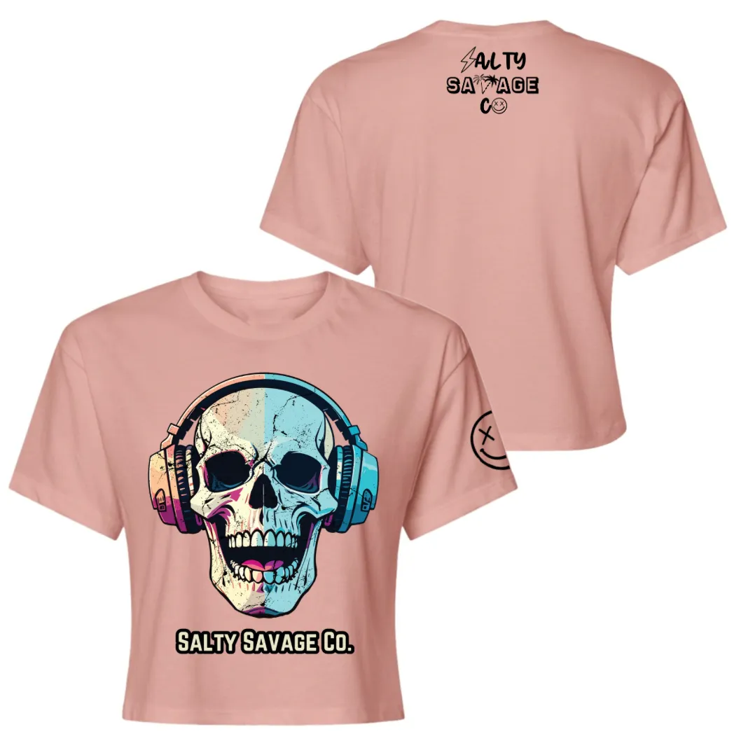 Salty Savage Ladies "Dead Beats" Performance Crop Tee