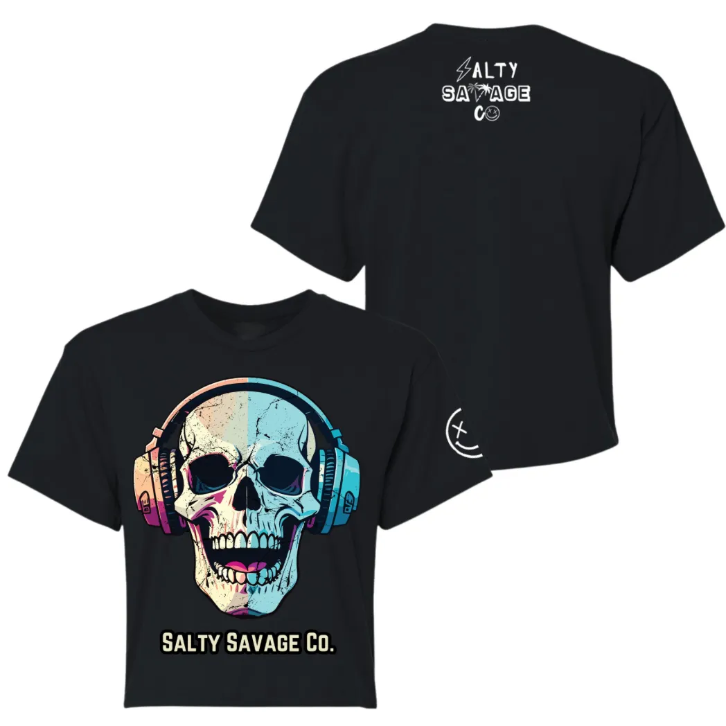 Salty Savage Ladies "Dead Beats" Performance Crop Tee