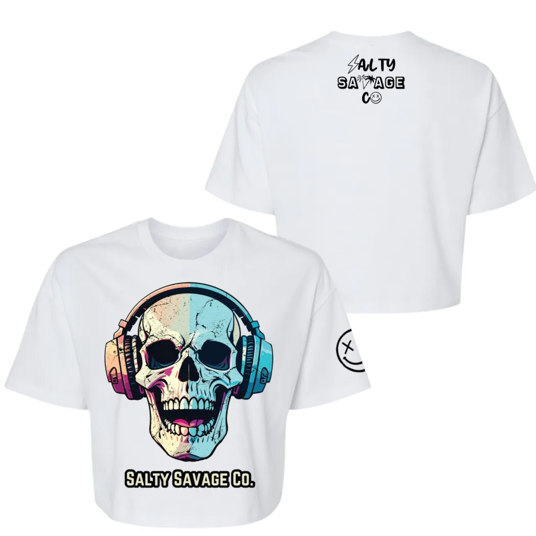 Salty Savage Ladies "Dead Beats" Performance Crop Tee