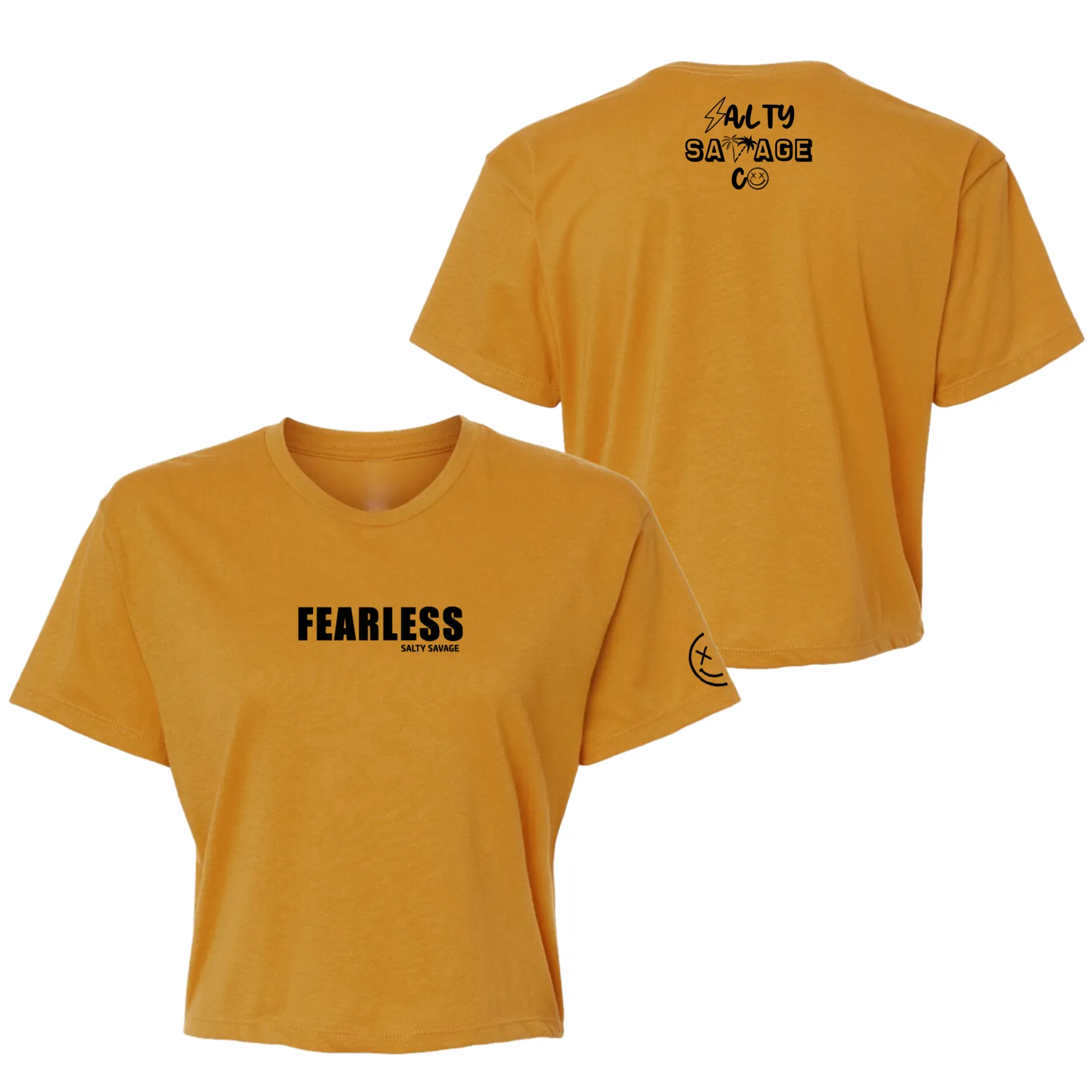 Salty Savage Ladies "FEARLESS" Performance Crop Tee | Micro