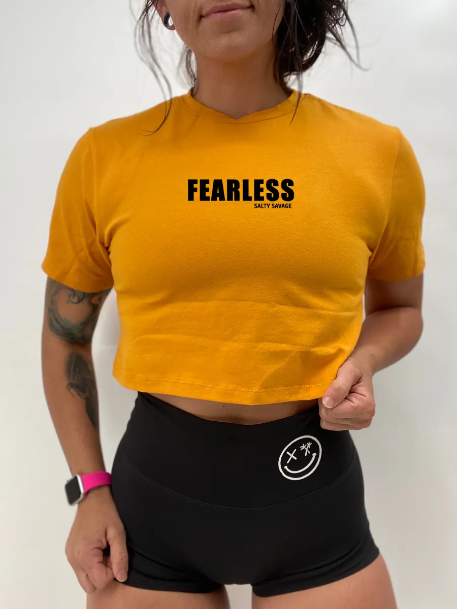 Salty Savage Ladies "FEARLESS" Performance Crop Tee | Micro