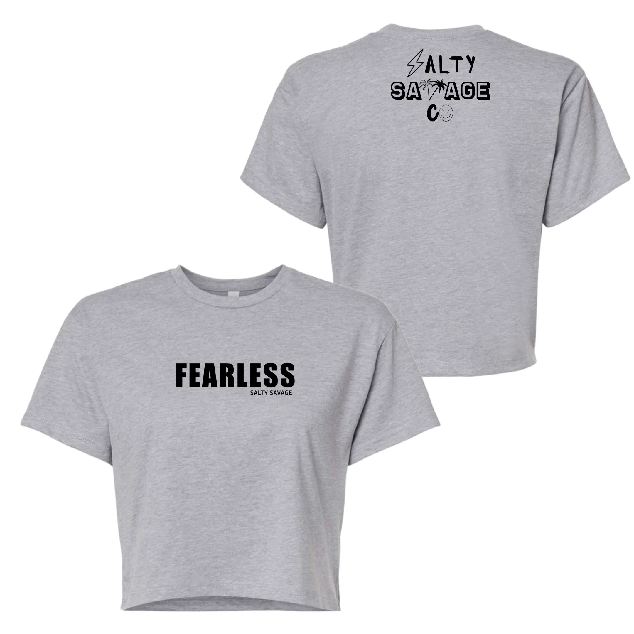 Salty Savage Ladies "FEARLESS" Performance Crop Tee | Micro