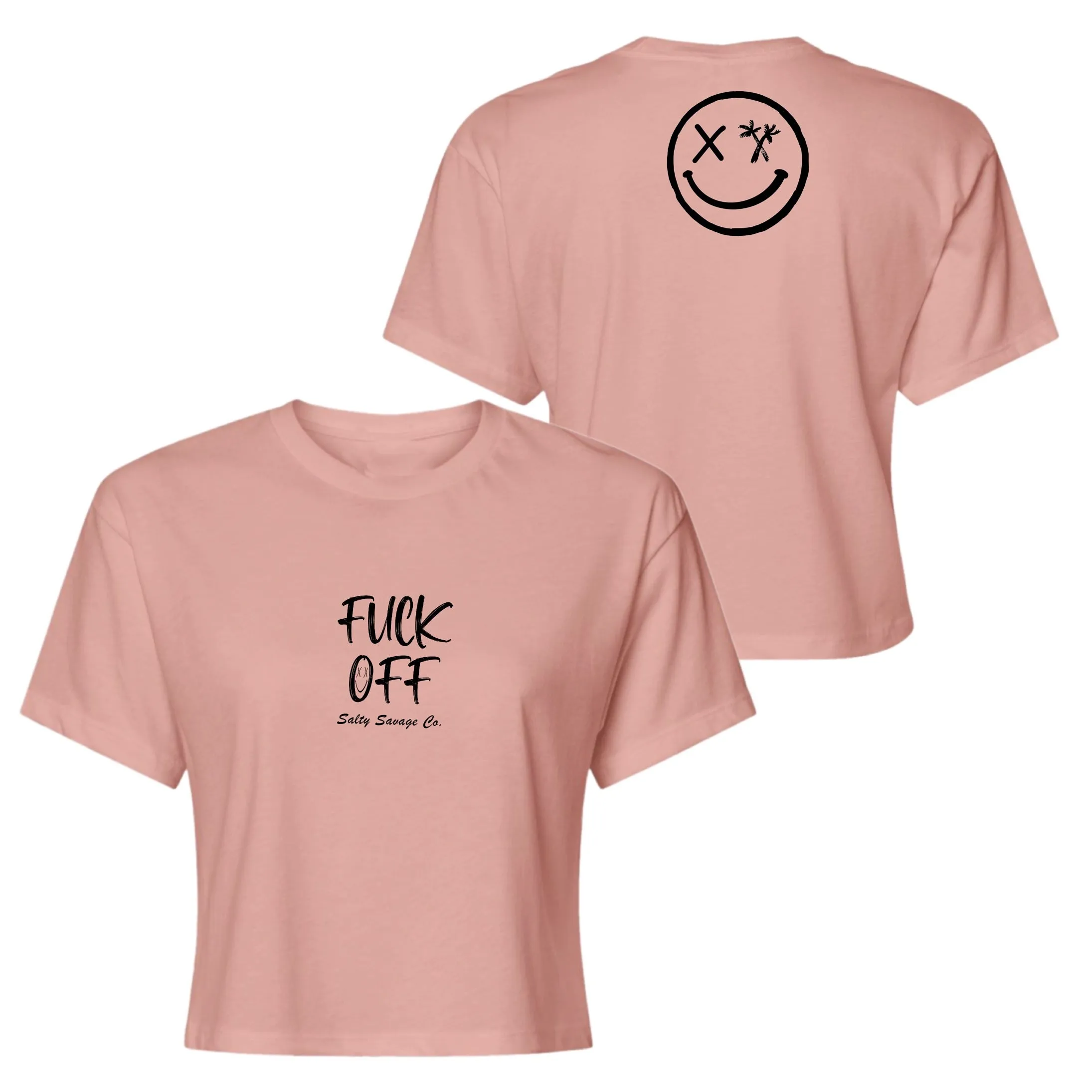 Salty Savage Ladies "Fuck Off" Performance Crop Tee | Micro