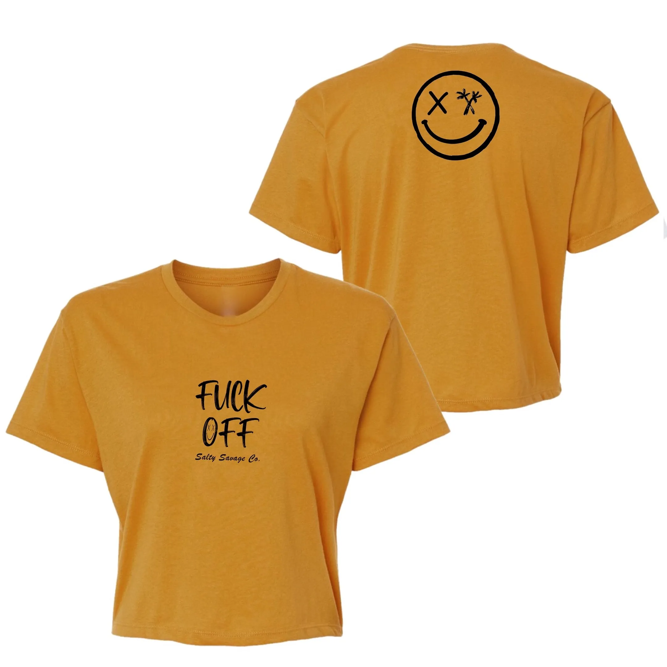 Salty Savage Ladies "Fuck Off" Performance Crop Tee | Micro