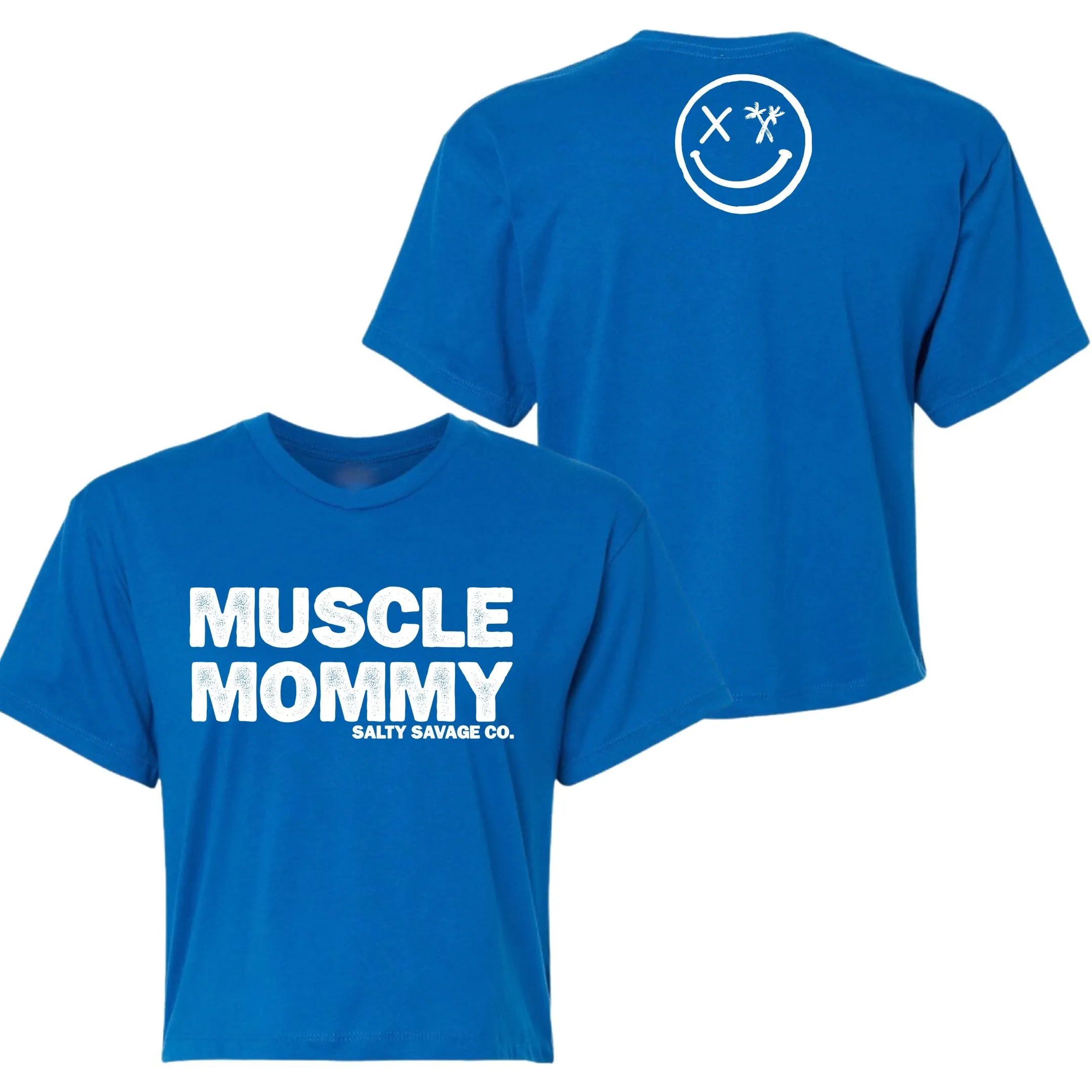 Salty Savage Ladies "MUSCLE MOMMY" Performance Crop Tee