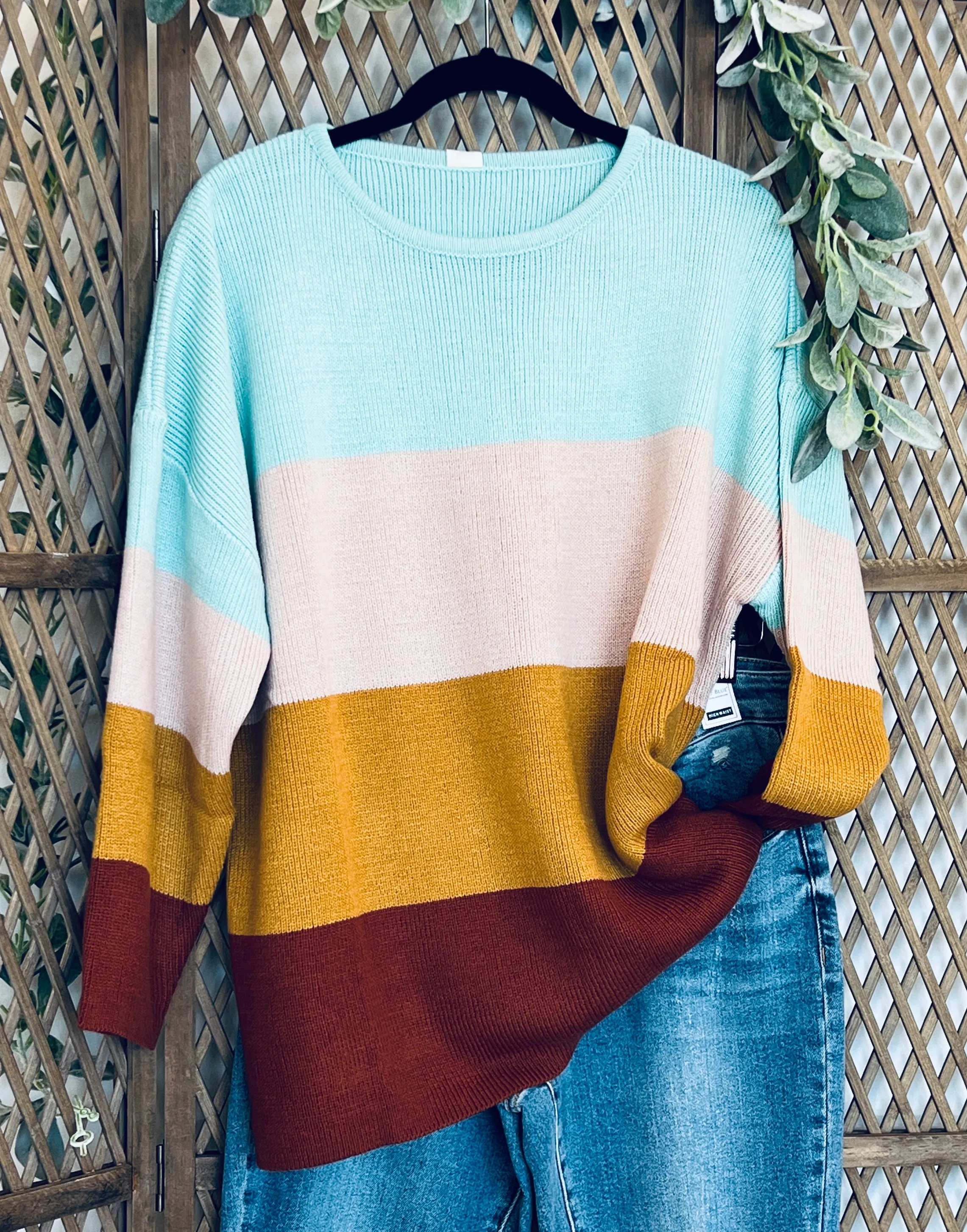 Scoop Neck Stripe Sweater