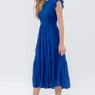 Smocked Tiered Midi Dress