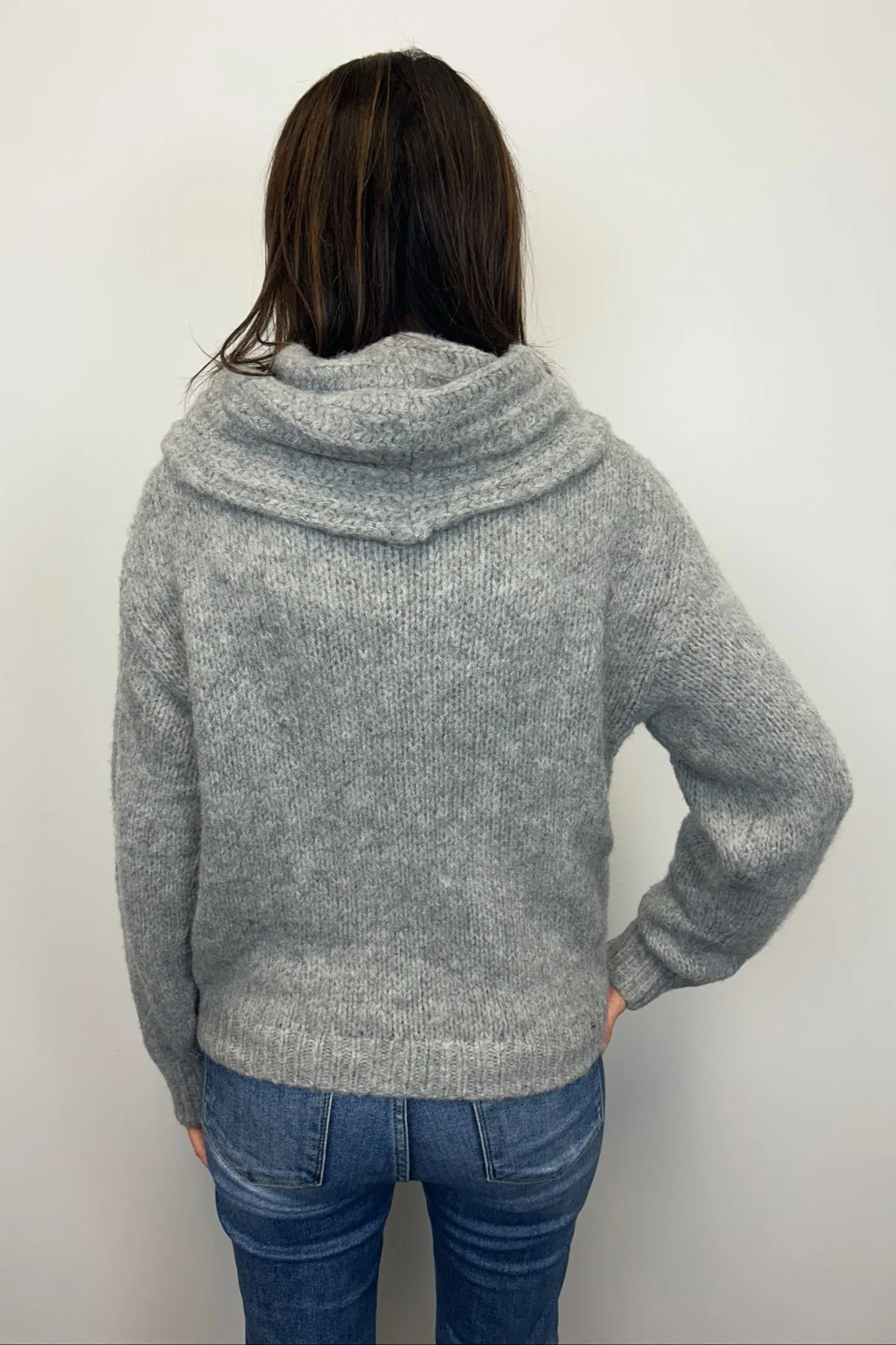 Soft Cowlneck Sweater - Gray