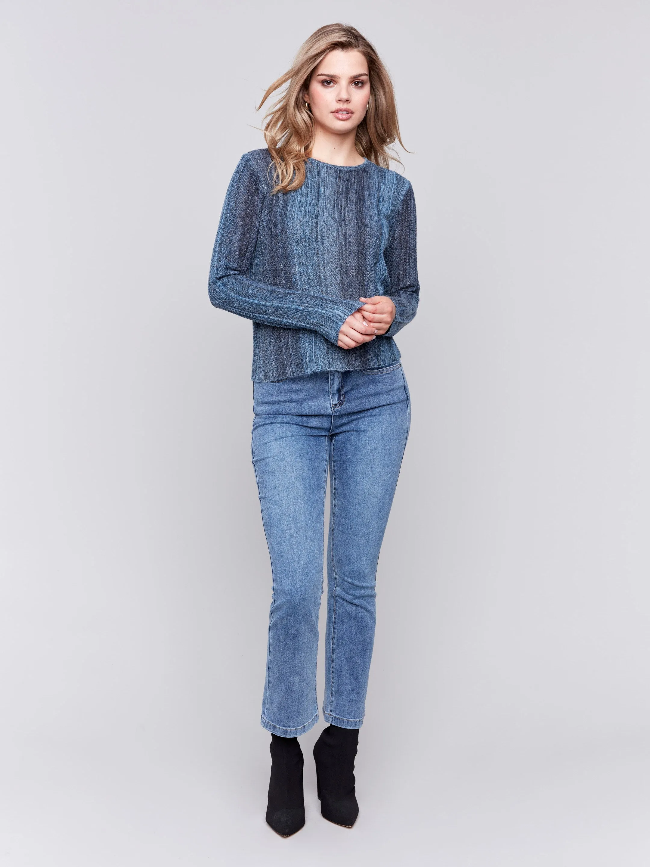 Space Dye Yarn Sweater - Denim