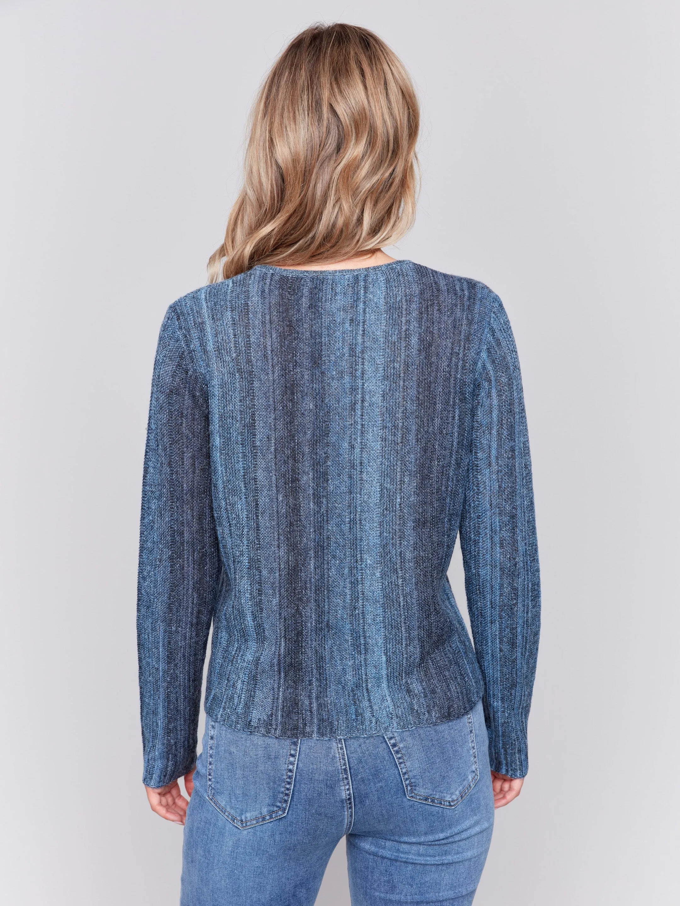 Space Dye Yarn Sweater - Denim