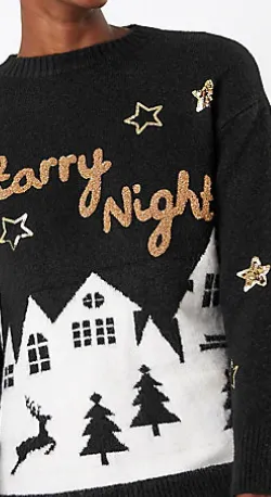 Starry Night Christmas Jumper