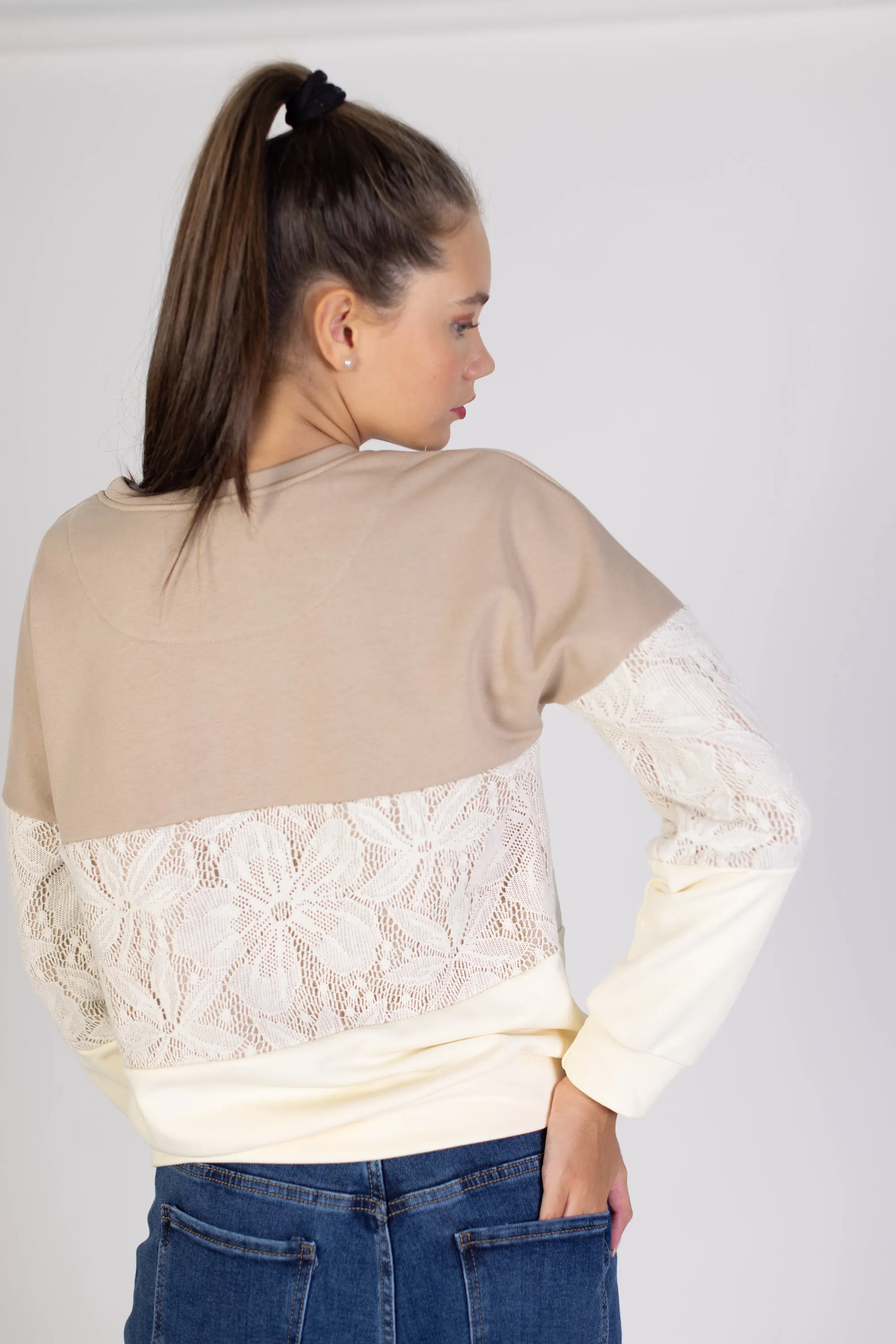 Sweater Mia Mocha Lace