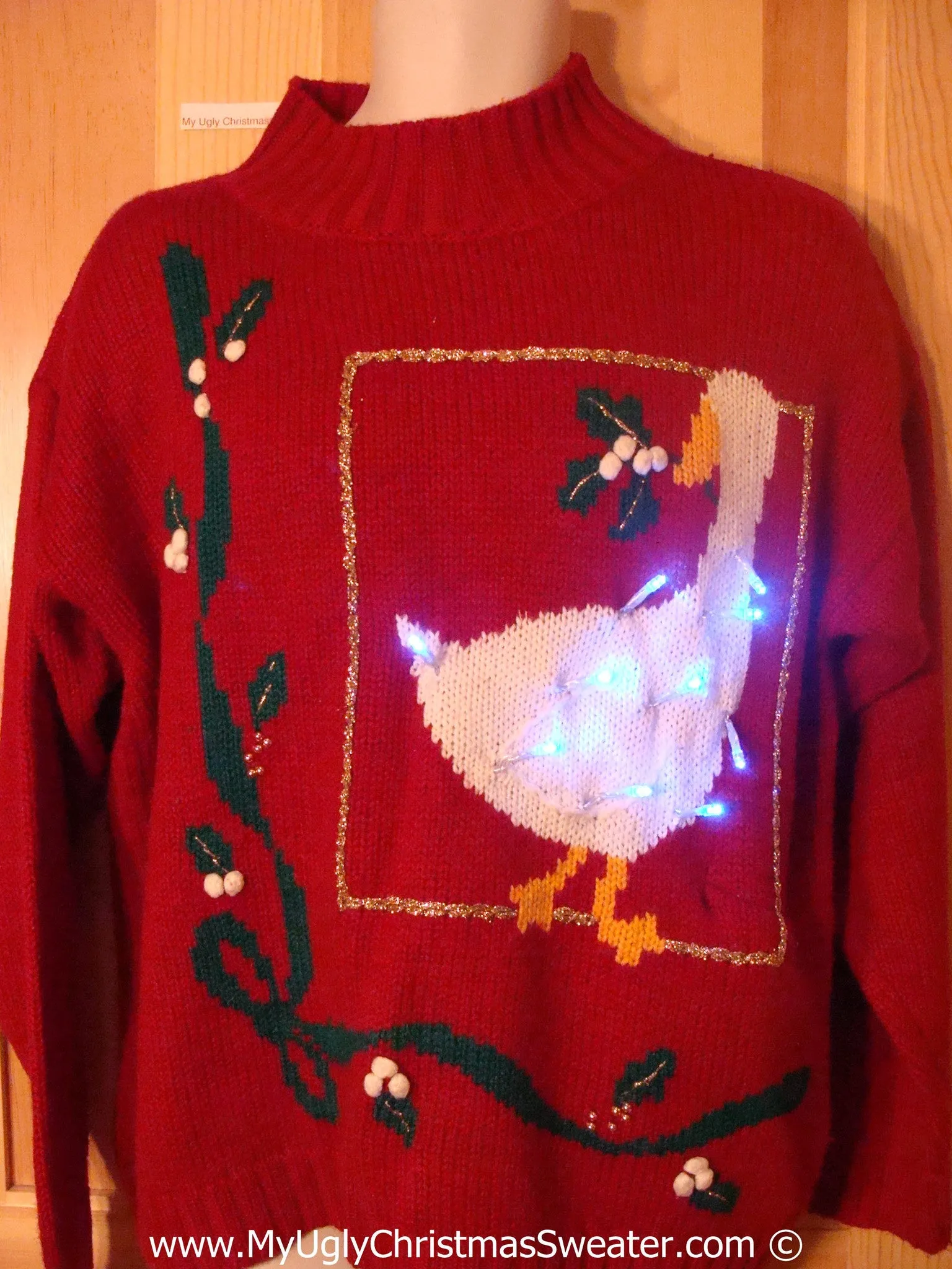 Tacky Xmas Sweater with Lights Christmas Goose 80s (g195)