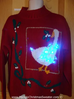 Tacky Xmas Sweater with Lights Christmas Goose 80s (g195)