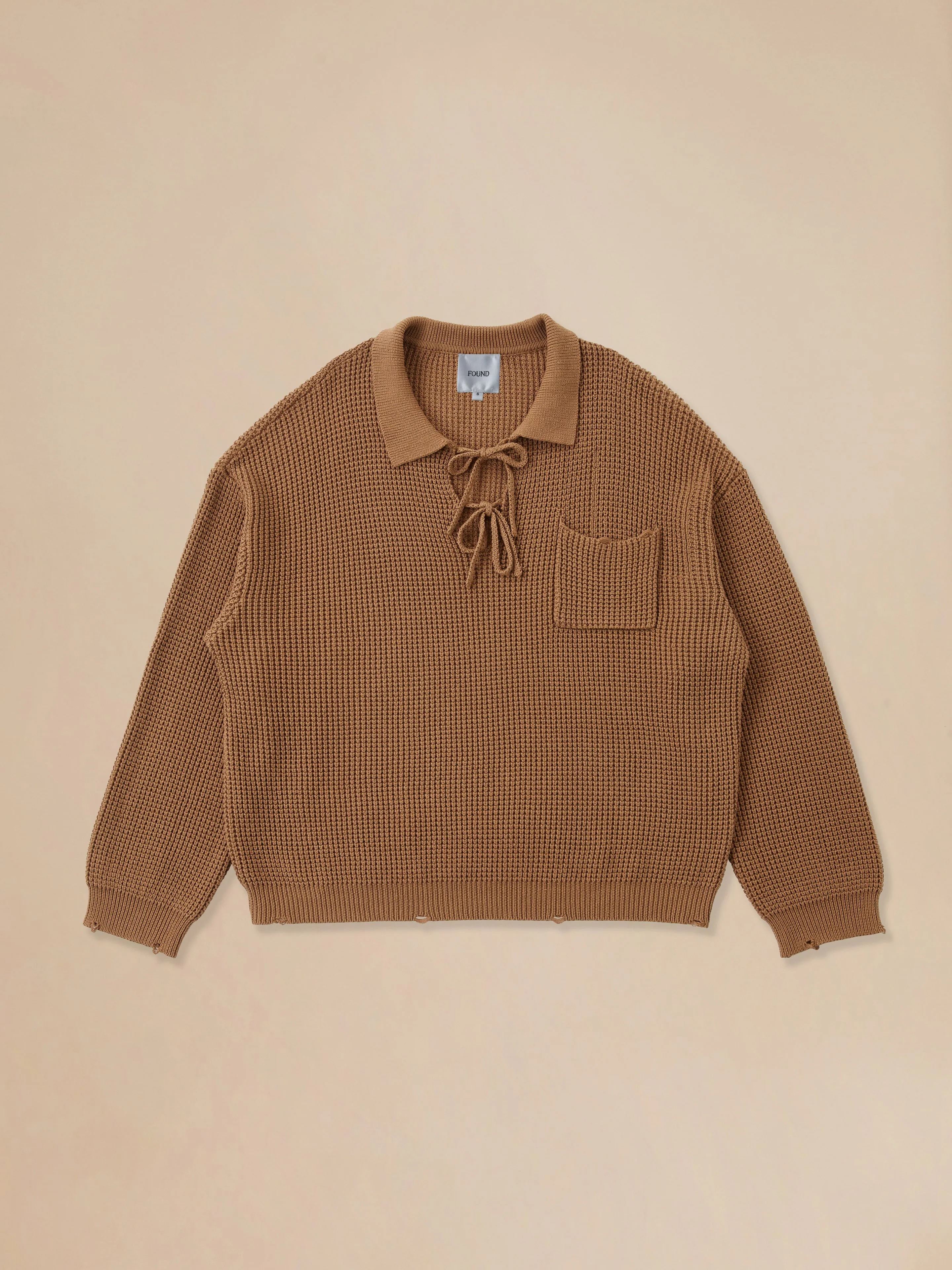 Tie-Collar Knit Sweater