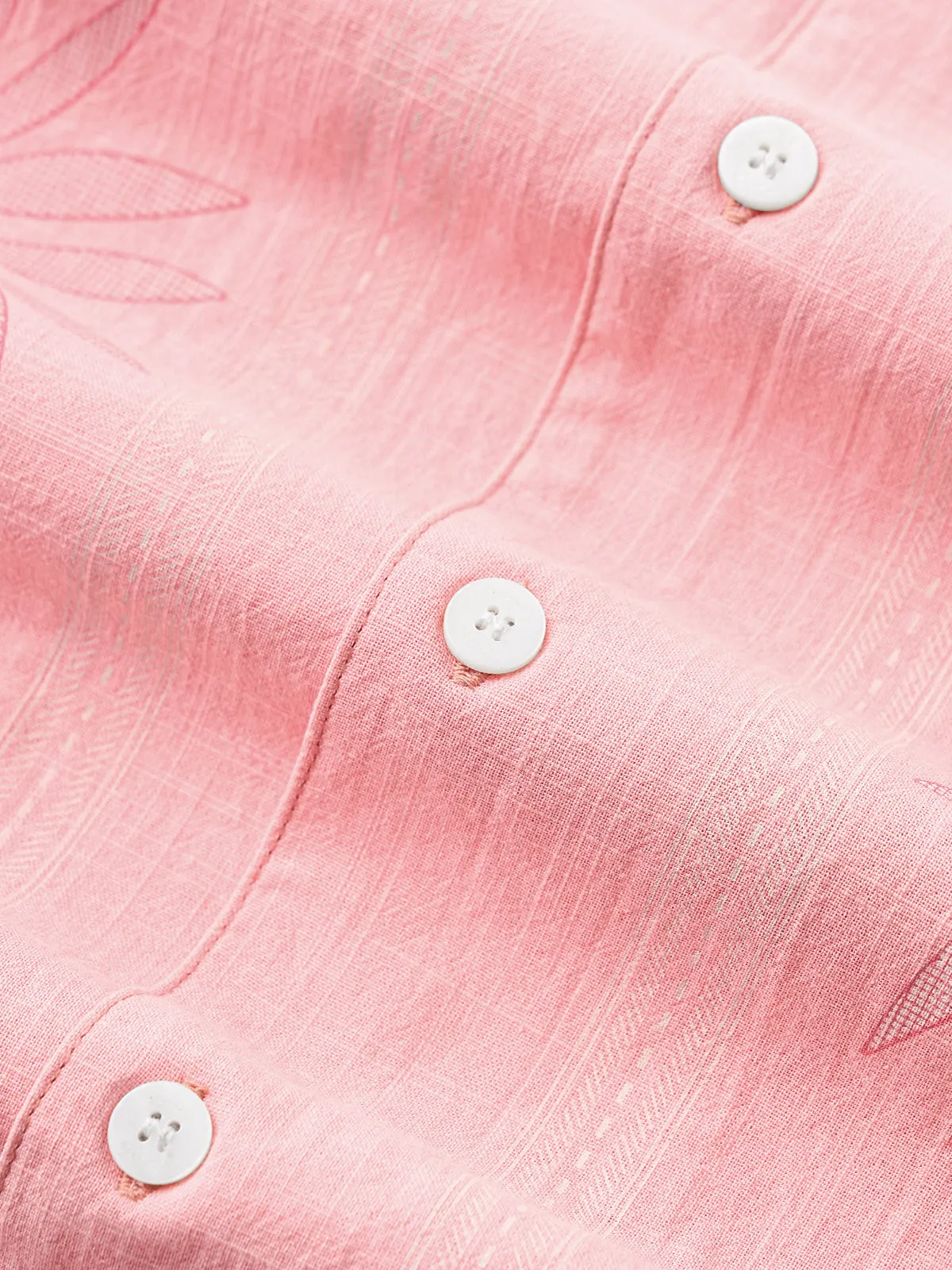 Tropical Blossom Pink Cotton Camp Shirt