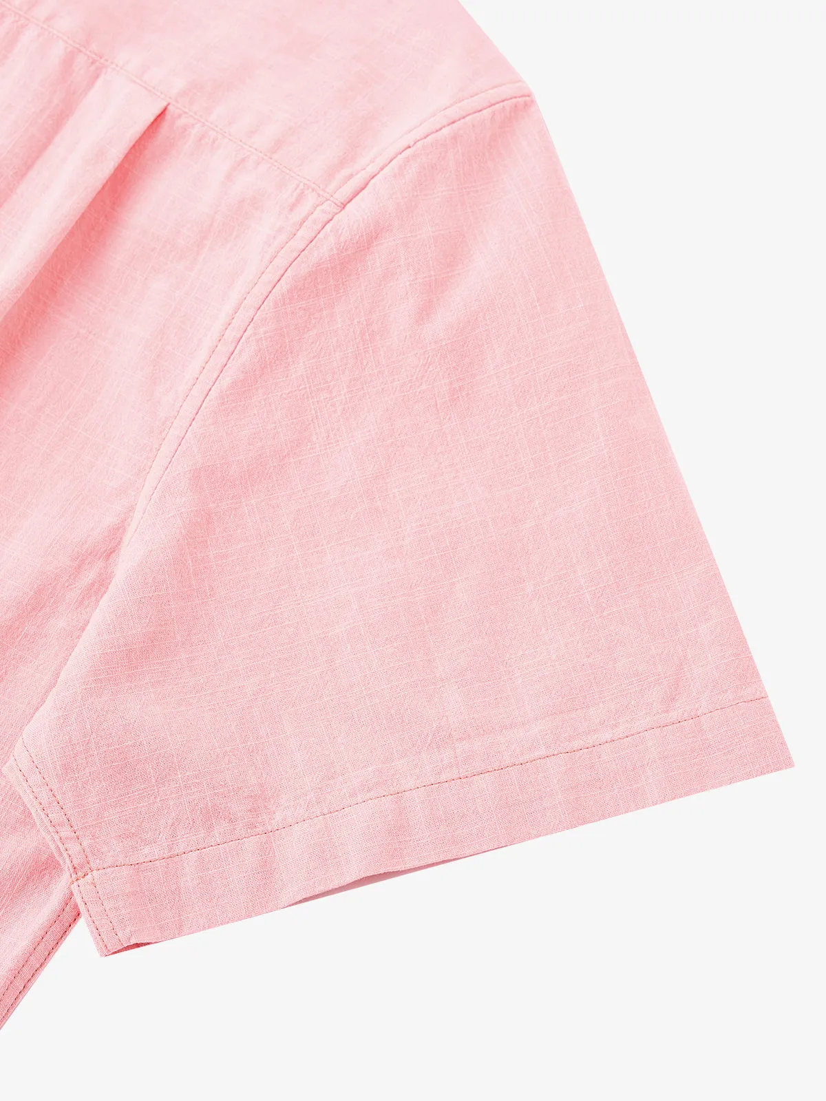 Tropical Blossom Pink Cotton Camp Shirt