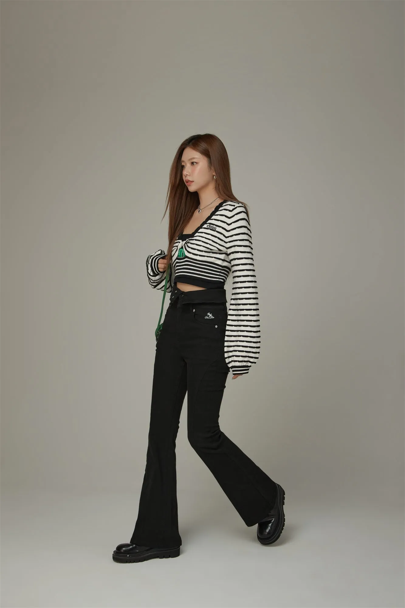 Twist Stripe Knit Crop Top