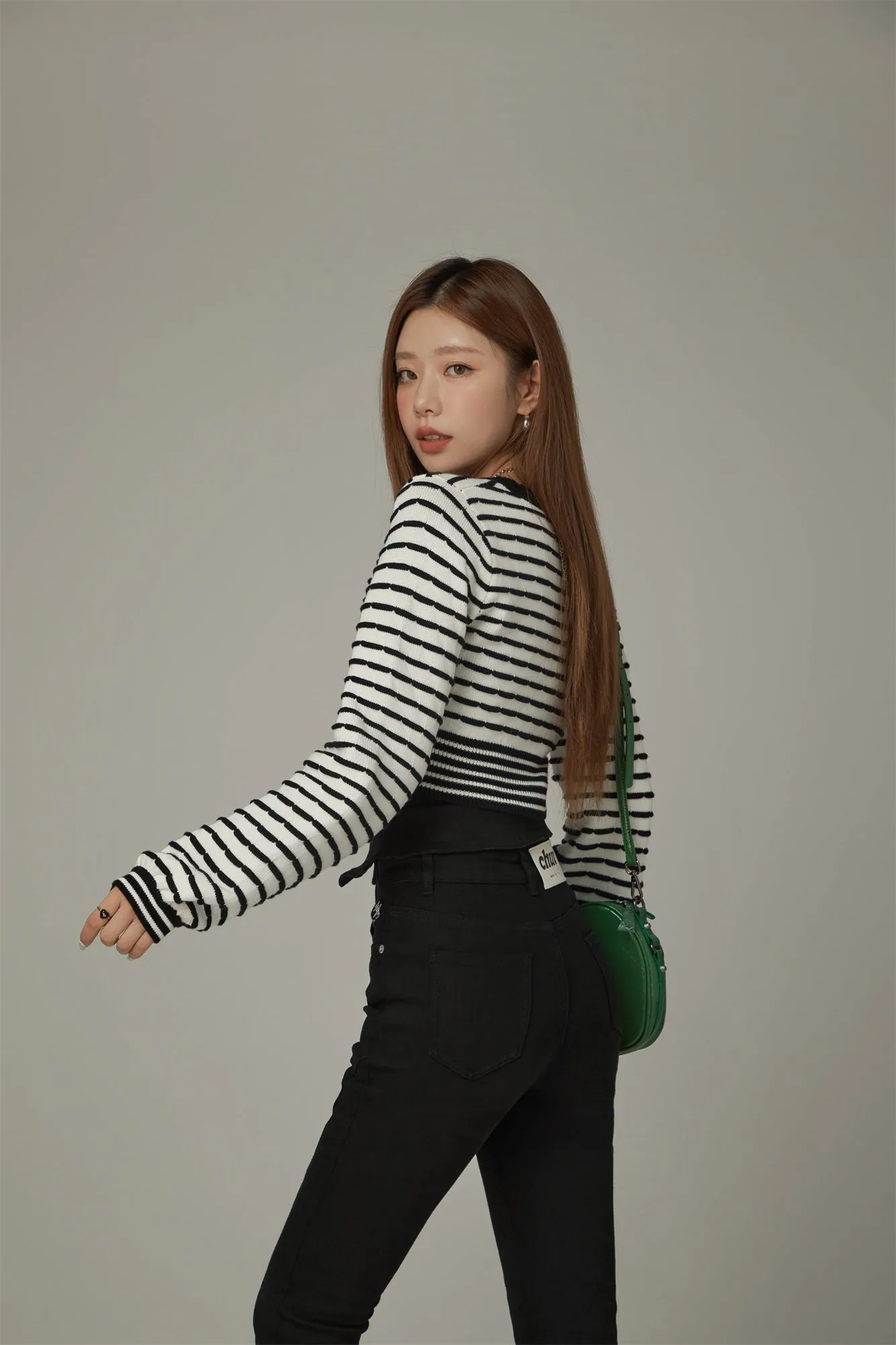 Twist Stripe Knit Crop Top