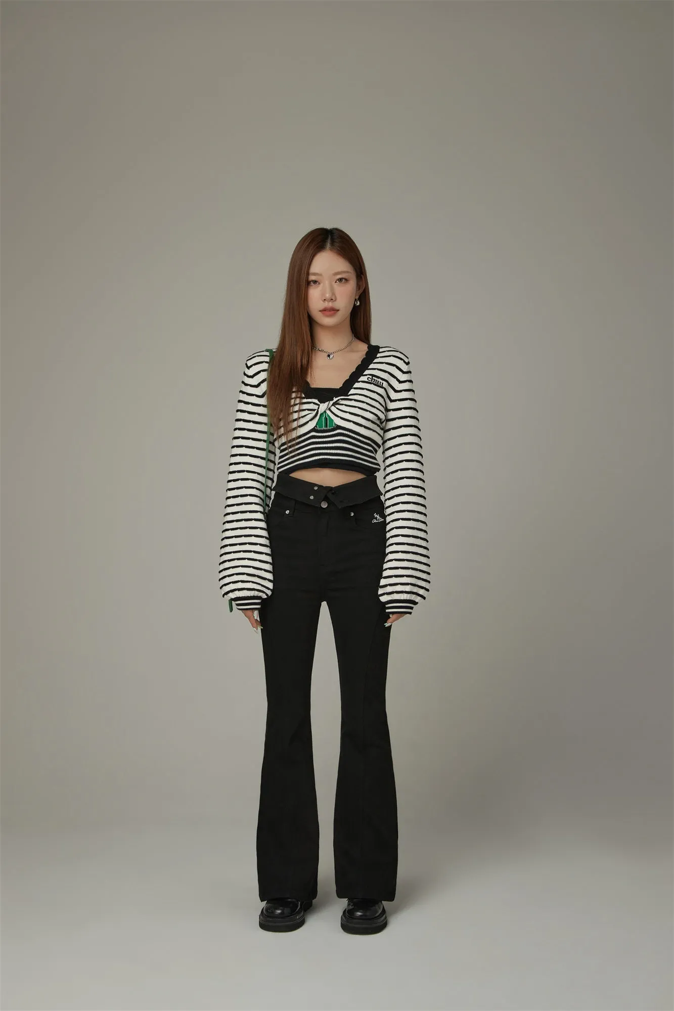 Twist Stripe Knit Crop Top