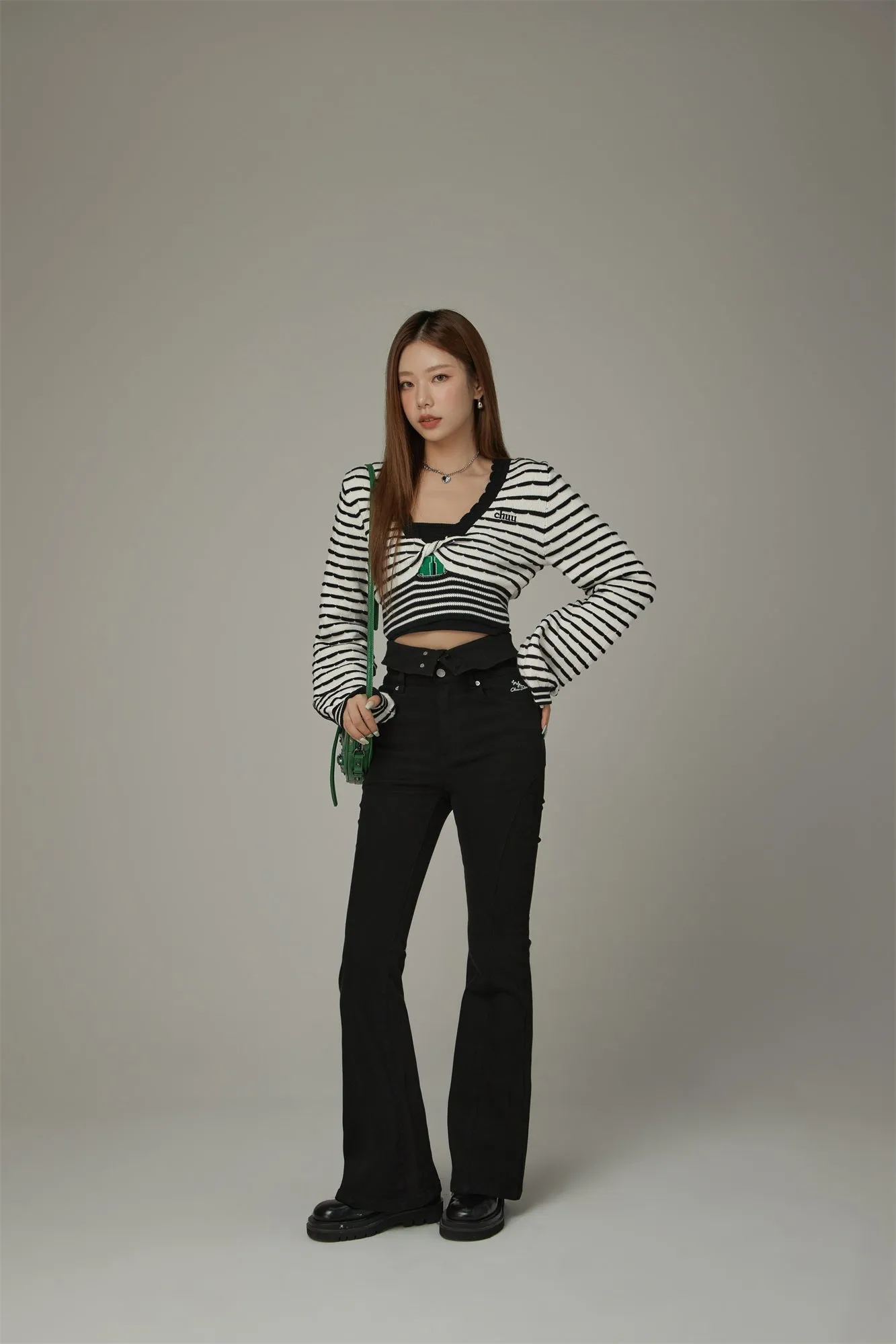 Twist Stripe Knit Crop Top