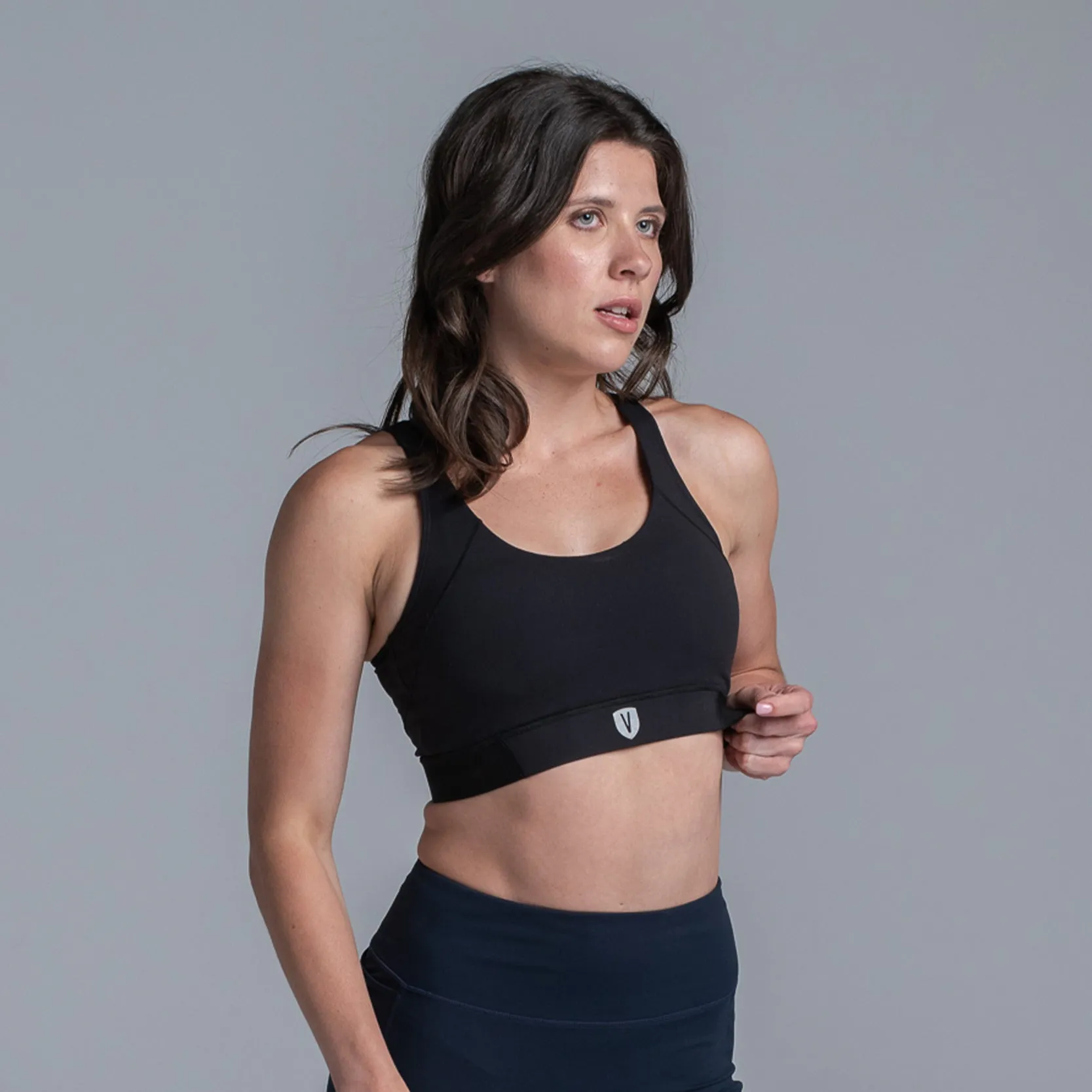 Valour Active Dash Crop Top - Black