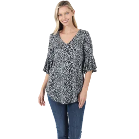 Waterfall Sleeve Top - Grey