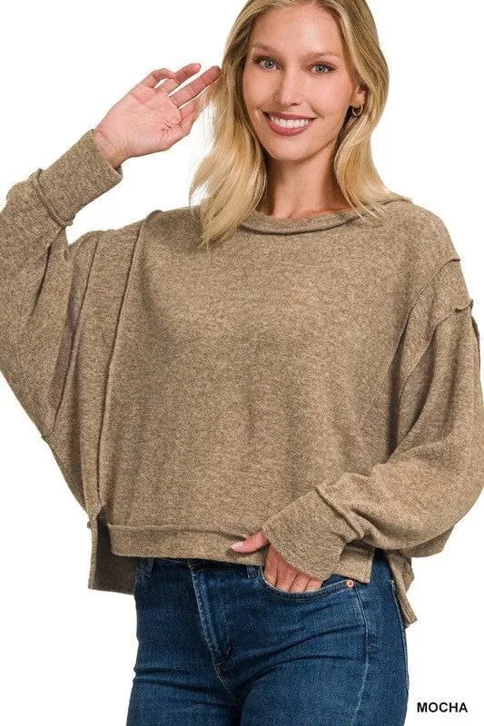 Zenana Exposed Seam Sweater